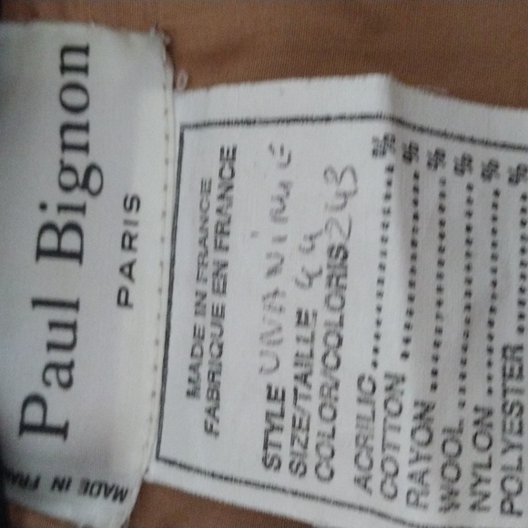 Paul bignon Paris women's blazer size 44 color tan 35%cashmere - Picture 3 of 6